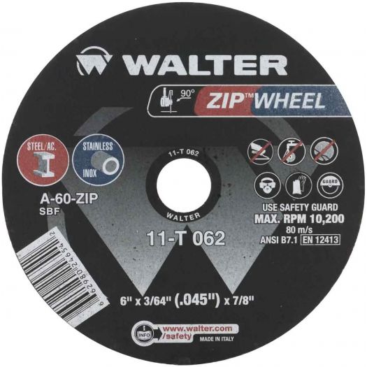 ZIPCUT type 1 cut-off wheel 6 in. x 3/64 in. x 7/8 in. Unit price / Sold in pack of 25