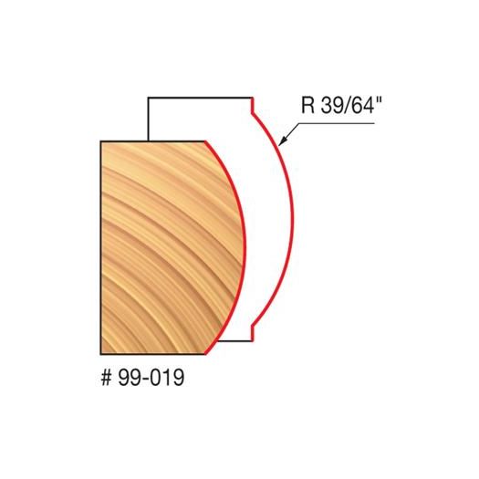 39/64" radius - Convex edge bit - Freud 99-019