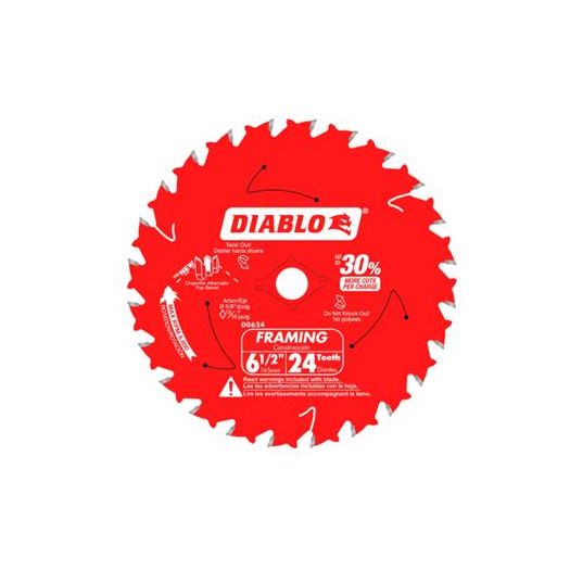 6-1/2 in. 24-Tooth Framing Saw Blade (2 blades) - diablo - D0624PX
