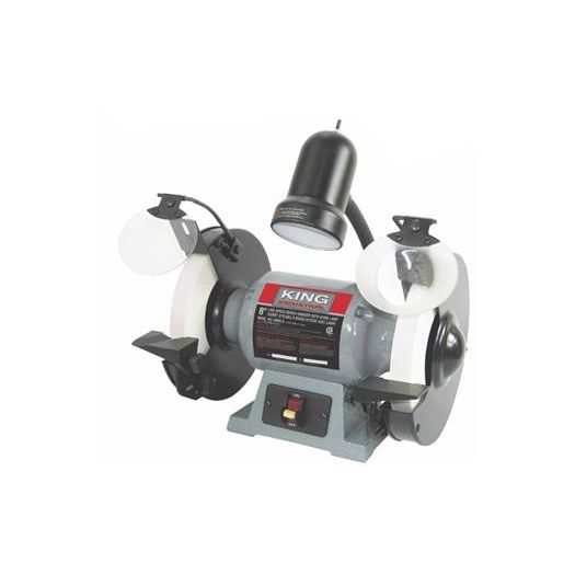 8" Low speed bench grinder with light - King KC-895LS