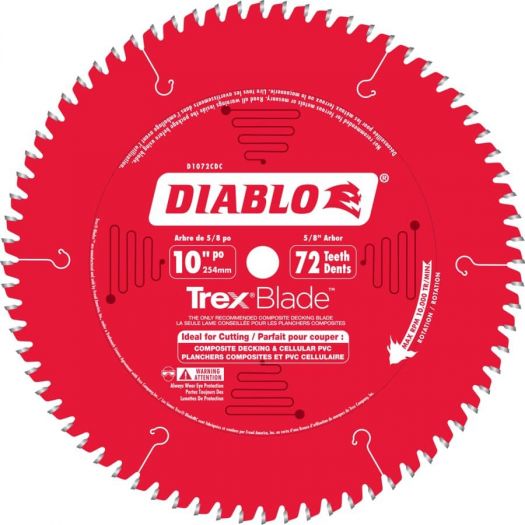 Lame de Scie 10" 72 dents TREX D1072CDC plancher composite Diablo Tools