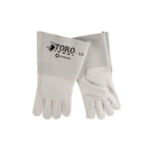 Cow grain leather glove with gauntlet safety cuff - CROMSON - CR8401