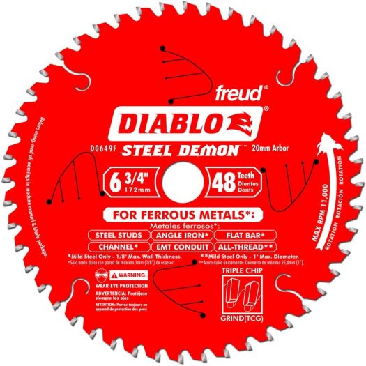 6 3/4" X 20mm x 48T TCG Diablo Tools D0649F