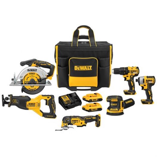 20V MAX Brushless Cordless 6-Tool Combo Kit with Large Site-Ready Rolling Bag