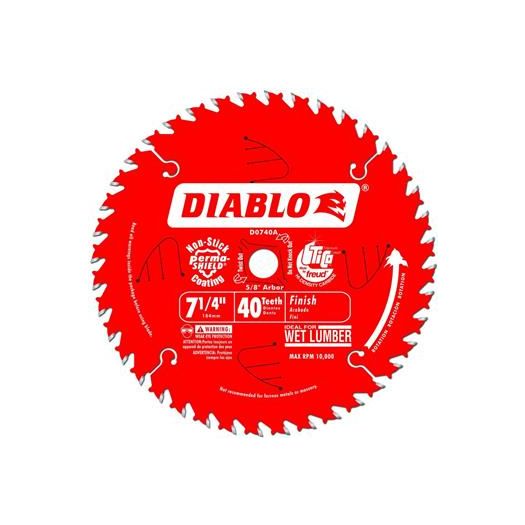 Diablo 7-1/4 in. 40 Tooth Fine Finishing Saw Blade - D0740A