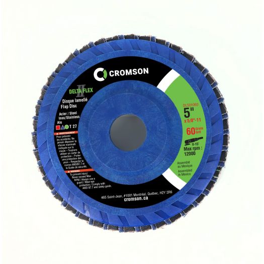 Flap Disc deLTA FLEX Type 27 4-1/2 x 7/8" Grit 60 - Cromson - DL452060