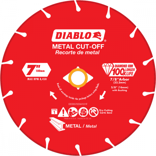 Diablo 7" Diamond Metal Cutting Blade Diablo Tools DDD070DIA101F
