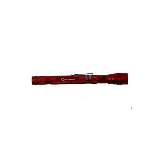 Lampe de poche rouge extensible avec aimant - Cromson - CR7003