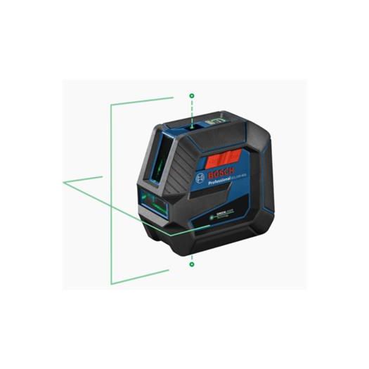 Laser croix auto-nivelant avec faisceau vert et points d’aplomb - Bosch - GCL100-40G