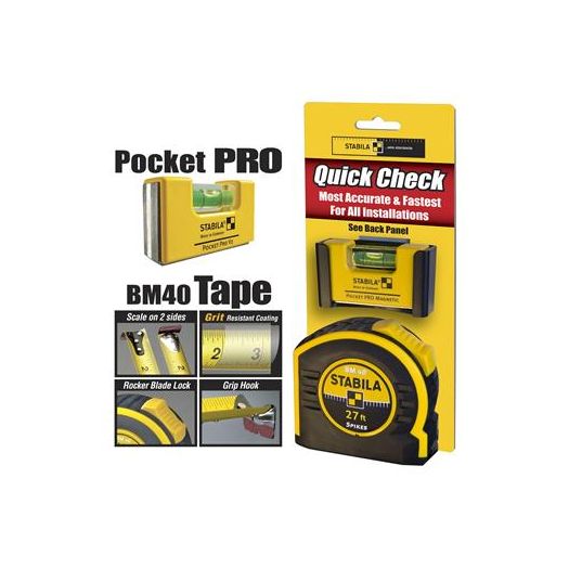 Quick check set - 27ft tape and pocket pro level - Stabila 11927