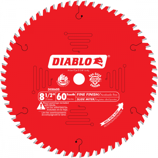 8 1/2" X 60T FINISHING BLAde Diablo Tools D0860S