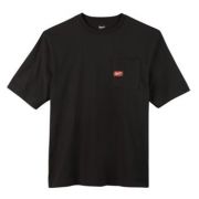 Black Heavy Duty Short Sleeve Pocket XXL Tee Shirt - MILWAUKEE - 601B-2X