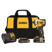 Powerful 20V Max Atomic Impact Driver with 2 Batteries & Bag