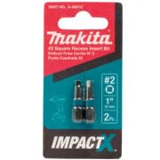 ImpactX #2 Square Recess 1'' Insert Bit 2/pk - Makita - A-96512