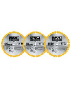 12" saw blades kit  (3-pack) - Dewalt DW3128P5B3