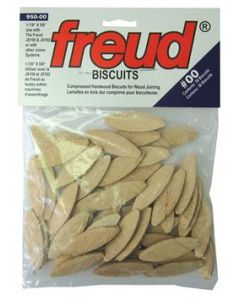 50 compressed hardwood biscuits for wood joining #00 - Freud 950-00