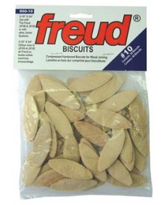 50 compressed hardwood biscuits for wood joining #10 - Freud 950-10