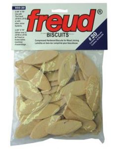 50 compressed hardwood biscuits for wood joining #20 - Freud 950-20