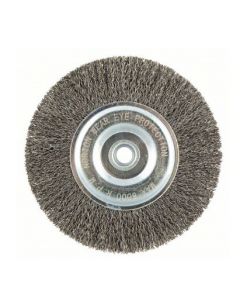 Crimped Wire Wheel Brushes Narrow Faces - With Arbor Hole 6" x .014" x 5/8"