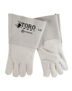 Cow grain leather glove with gauntlet safety cuff - CROMSON - CR8401