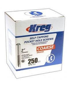 Kreg SML-C2 - 250 2-Inch Pocket Screws No.8 Coarse Washer Head 250 Count