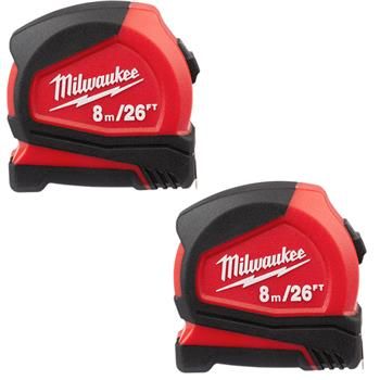 2 Pack 48-22-6625G Compact Tape Measure 25 FT Milwaukee 